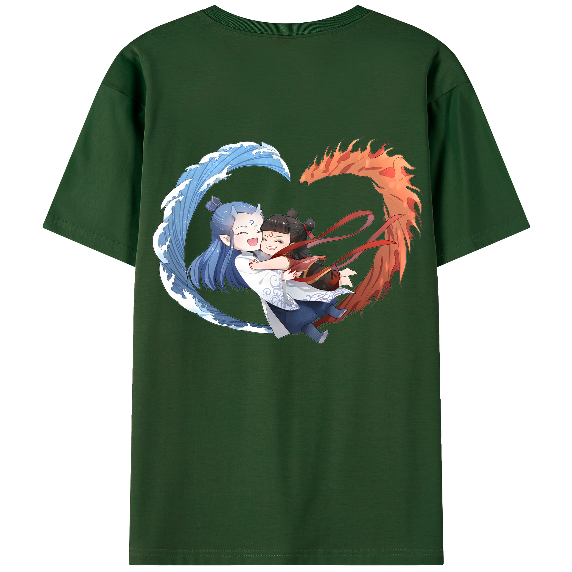 （画像用） Ne Zha 2 ナタ 魔童の大暴れ 綿100％半袖Tシャツ（背面プリント）